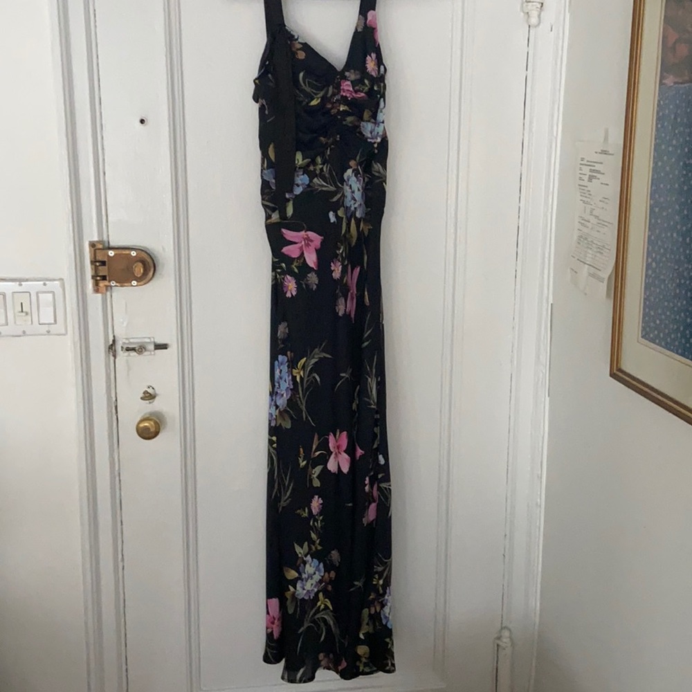 Jill Stuart dark floral roost gown size 0 R